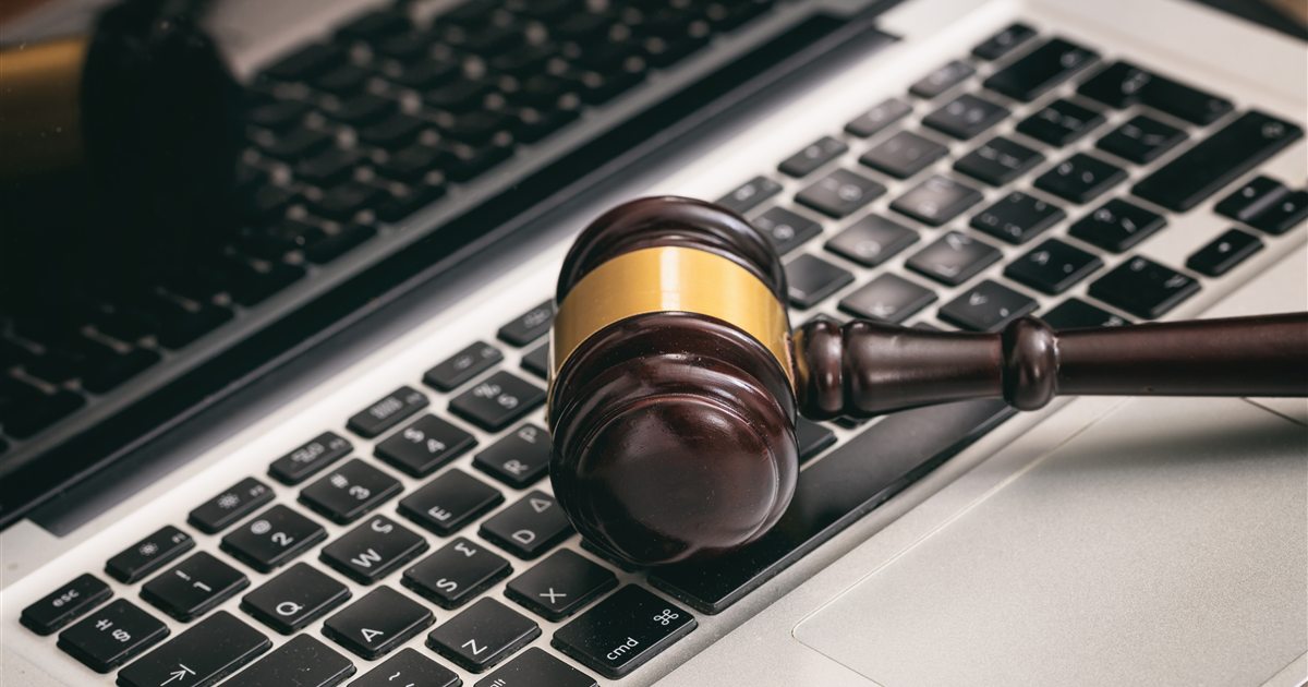 Gavel on laptop keyboard for Etsy GPSR product safety field examples
